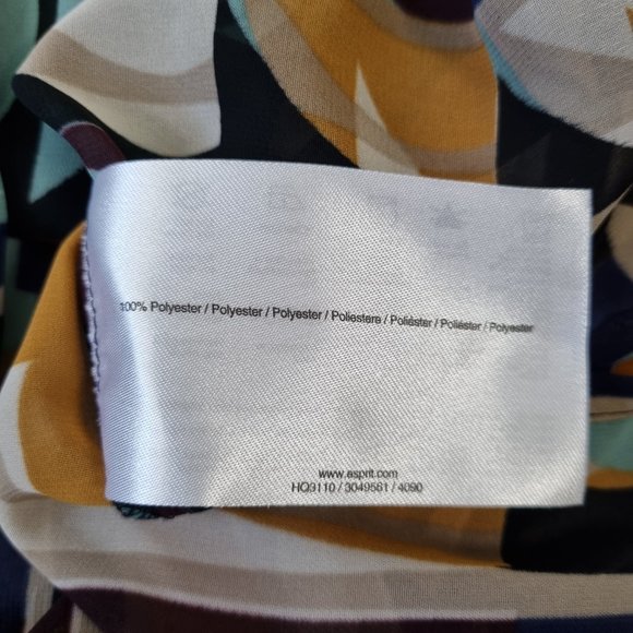 Esprit Women's Sheer Abstract Print Blouse Size M - Picture 7 of 10